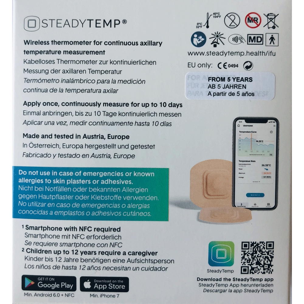 Bild: SteadyTemp Body Temperature and Symptom Tracker