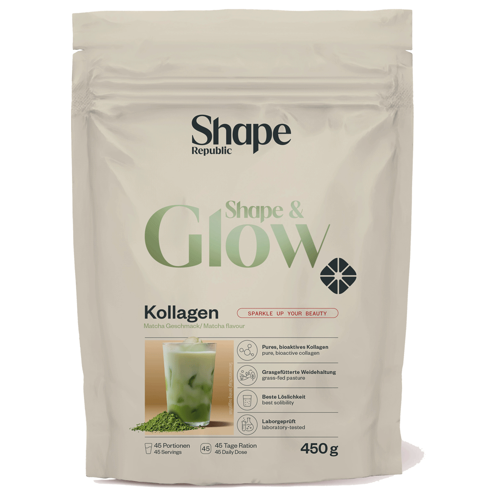 Bild: SHAPE REPUBLIC Shape and Glow Kollagen Matcha Geschmack