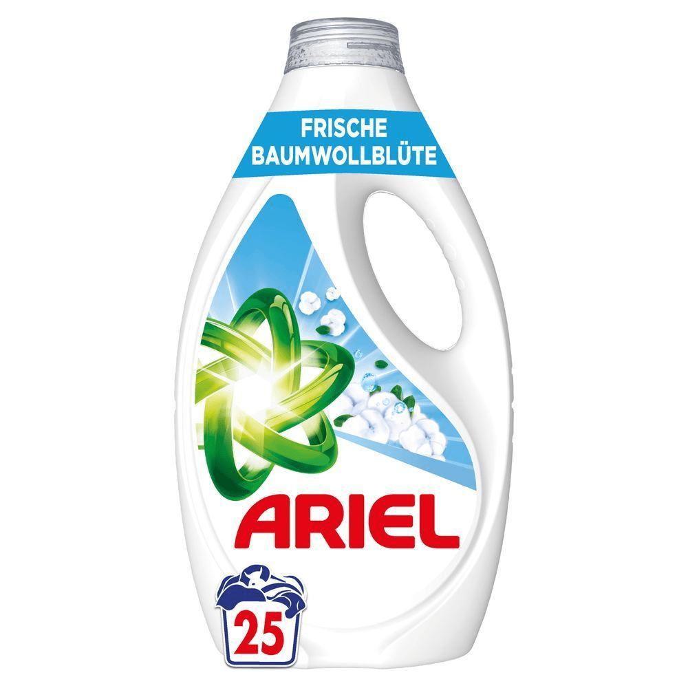 Ariel Frische Baumwollblüte Flüssigwaschmittel, 25 Waschladungen. [IT] Detersivo liquido per bucato Ariel Fresh Cotton Flower, 25 lavaggi;