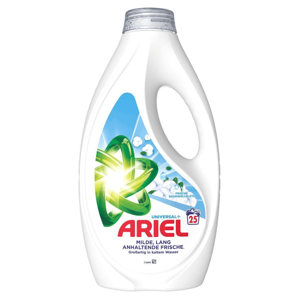 Ariel Frische Baumwollblüte Flüssigwaschmittel, 25 Waschladungen. [IT] Detersivo liquido per bucato Ariel Fresh Cotton Flower, 25 lavaggi;