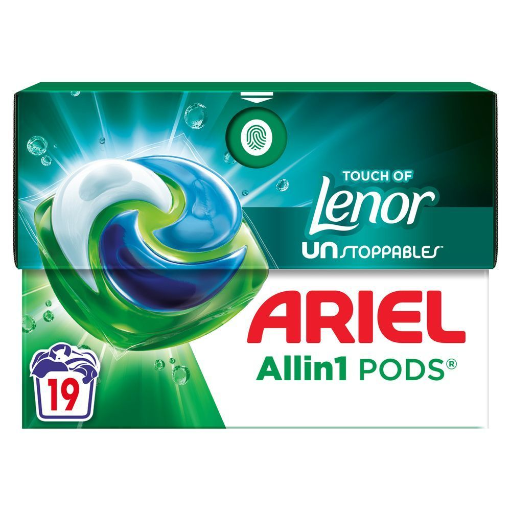 Ariel Touch of Lenor Unstoppables All-in-1 PODS Waschkapseln, 19 Waschladungen, Karton [IT] Capsule di lavaggio Ariel Touch of Lenor Unstoppables All in 1 PODS, 19 lavaggi, cartone;
