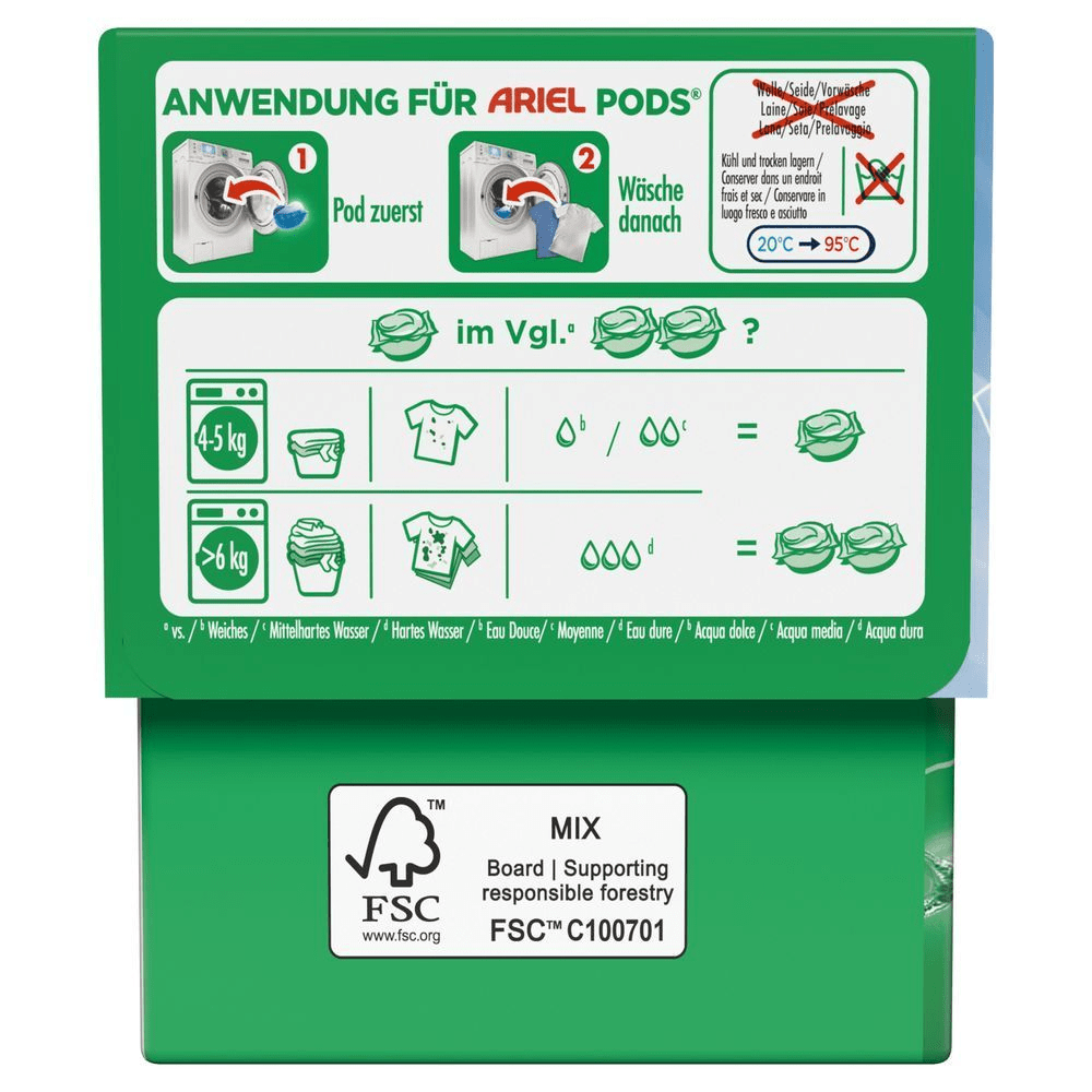Ariel Milde Frische All-in-1 PODS Waschkapseln, 19 Waschladungen, Karton [IT] Capsule di lavaggio Ariel Mild Freshness All in 1 PODS, 19 lavaggi, cartone;