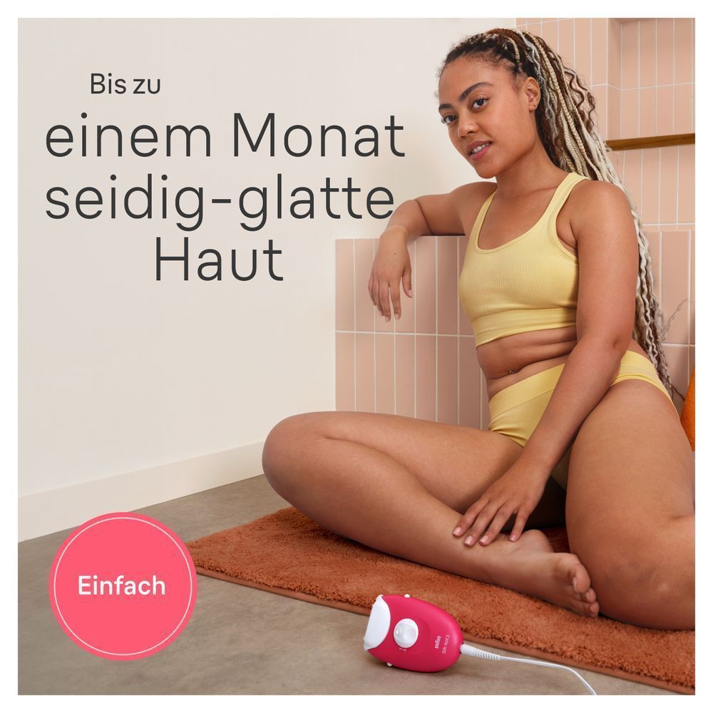 Braun Epilierer für bis zu einem Monat seidig-glatte Haut, beworben als "Einfach".