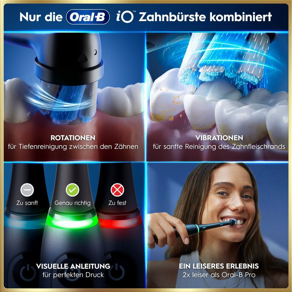 Oral-B iO: Rotation, Vibration, Drucksensor & leises Putzen für optimale Mundhygiene.