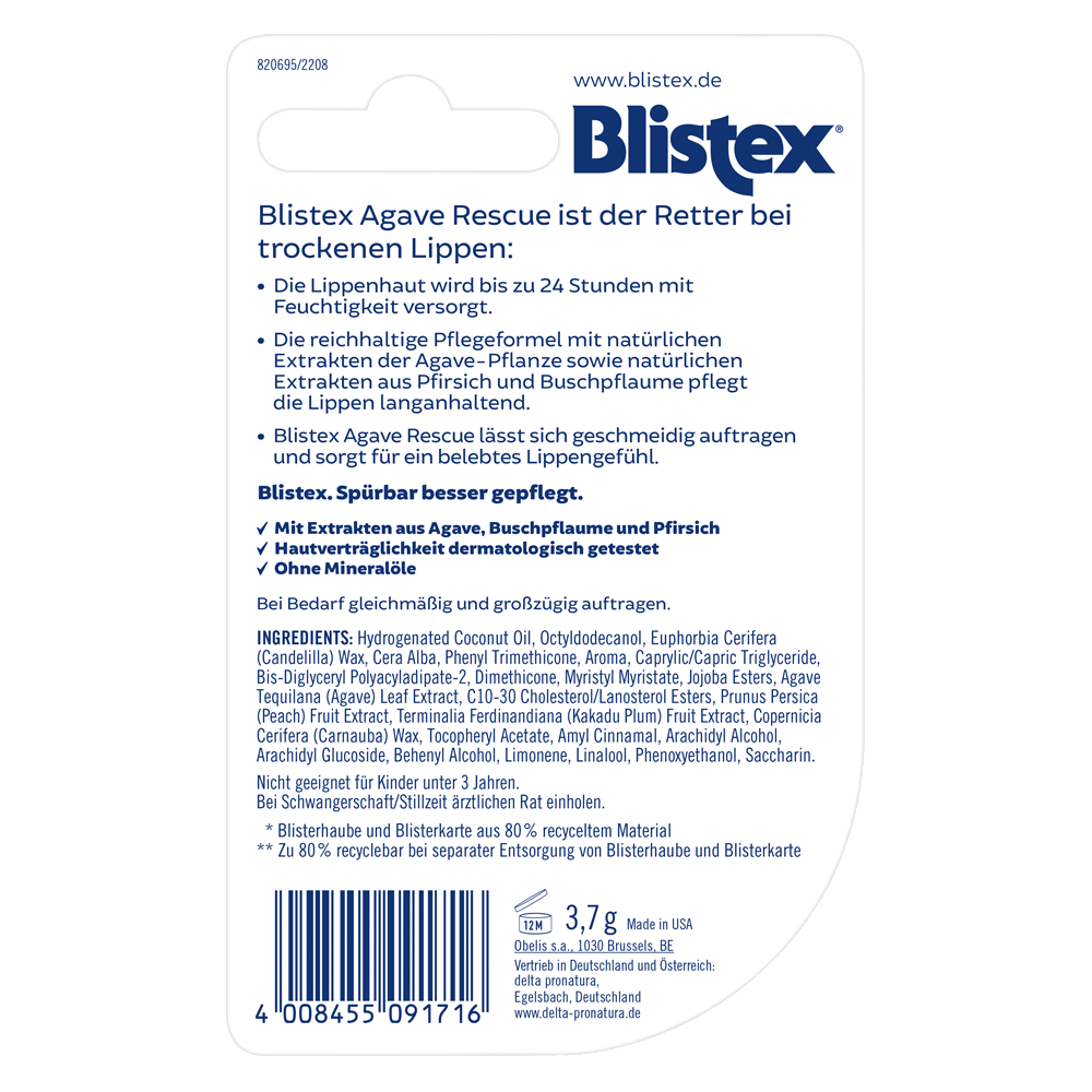 Bild: Blistex Lippenpflege Agave Rescue 