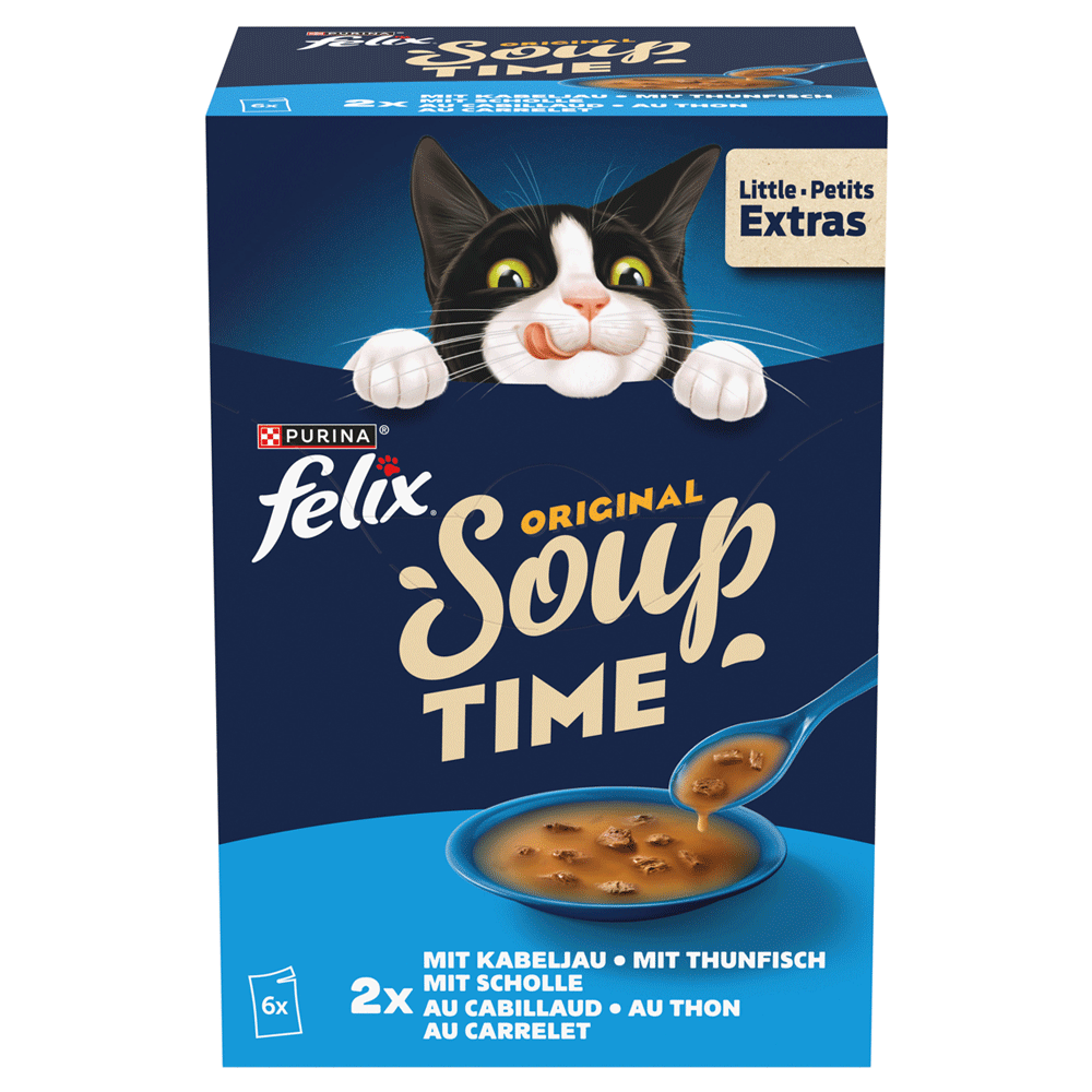 Bild: Felix Origional Soup Time mit Kabeljau, Thunfisch und Scholle 
