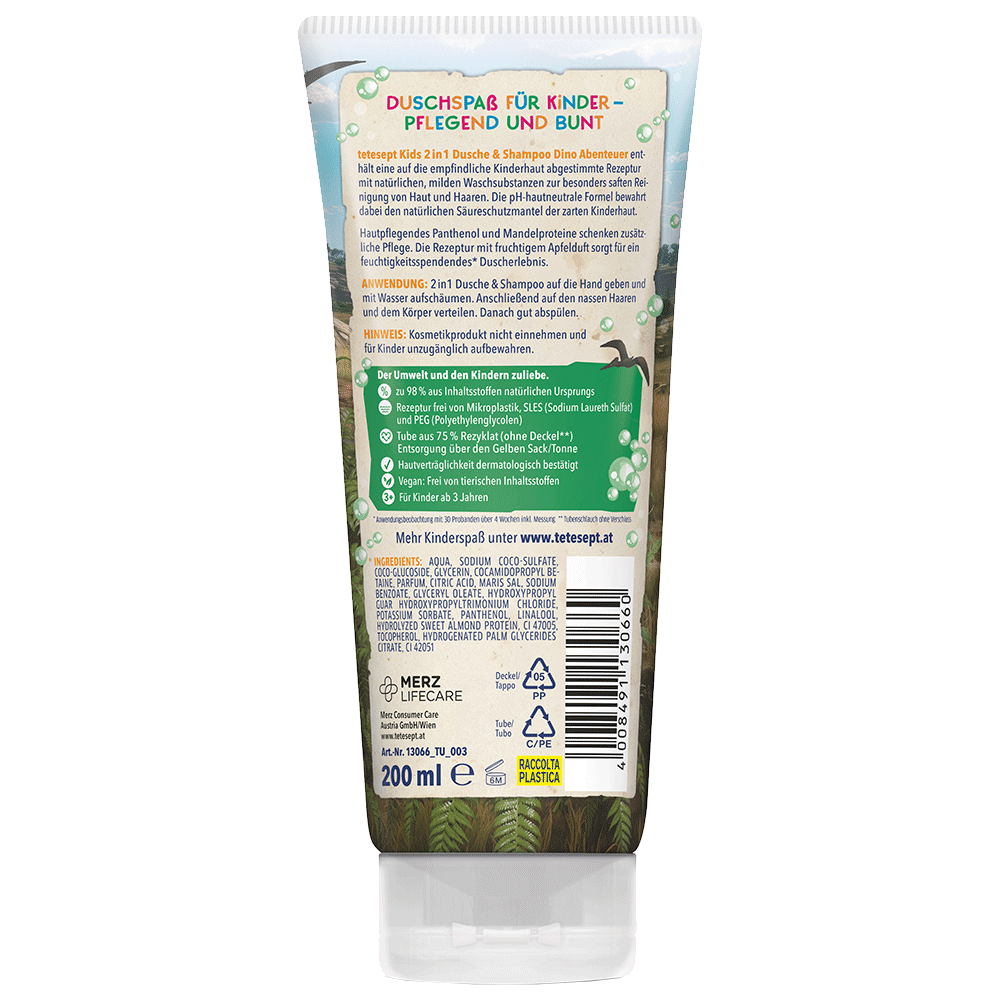 Bild: tetesept: Kids 2in1 Dusche & Shampoo Dino Abenteuer