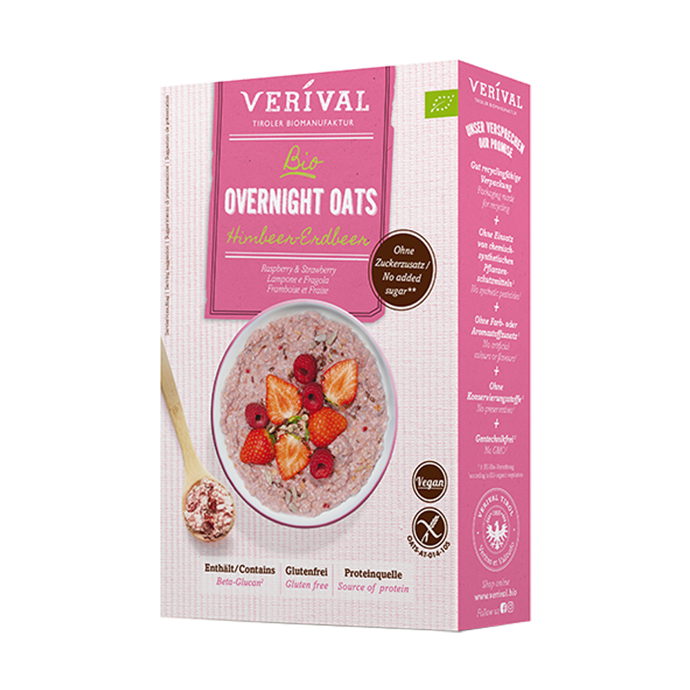 Bild: Verival Bio Overnight Oats Himbeer-Erdbeer