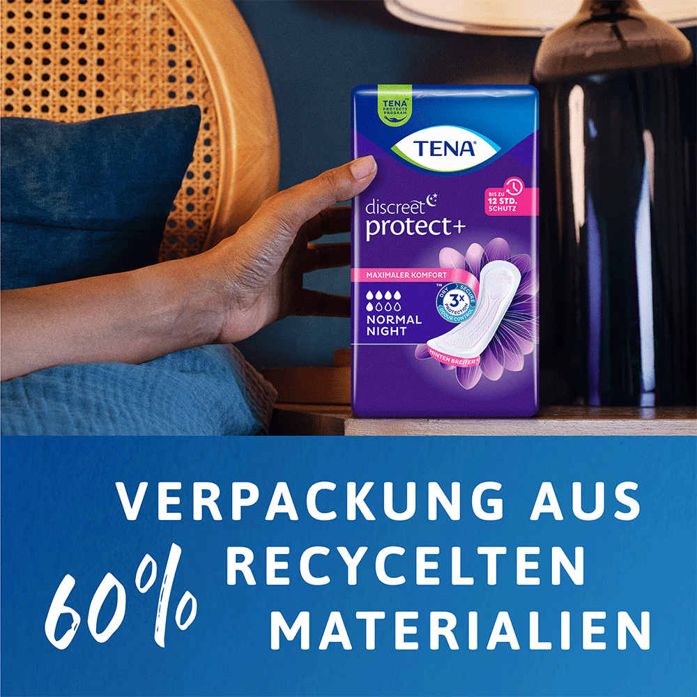 Bild: TENA Discreet Protect+ Normal Night Nacht Einlagen 