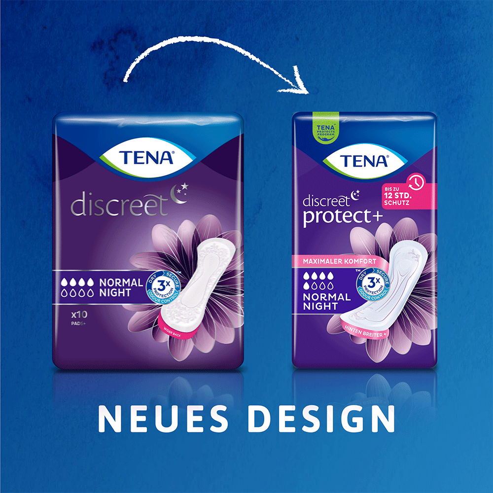 Bild: TENA Discreet Protect+ Normal Night Nacht Einlagen 