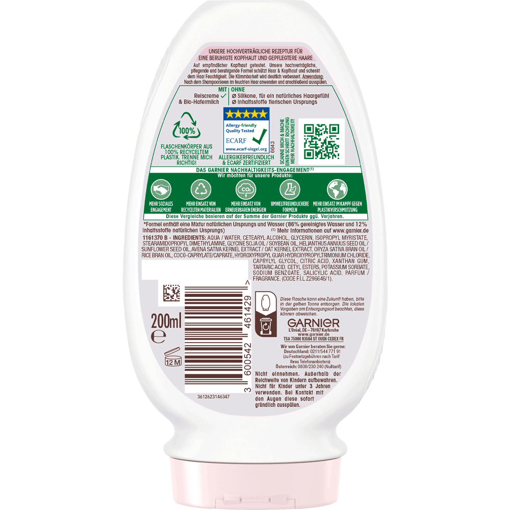 Bild: GARNIER Wahre Schätze beruhigende Spülung Hafermilch 
