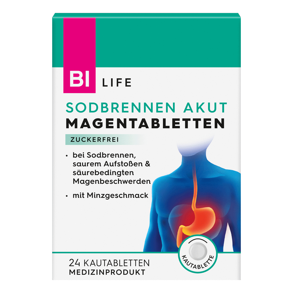 Bild: BI LIFE Sodbrennen Akut Magentabletten
