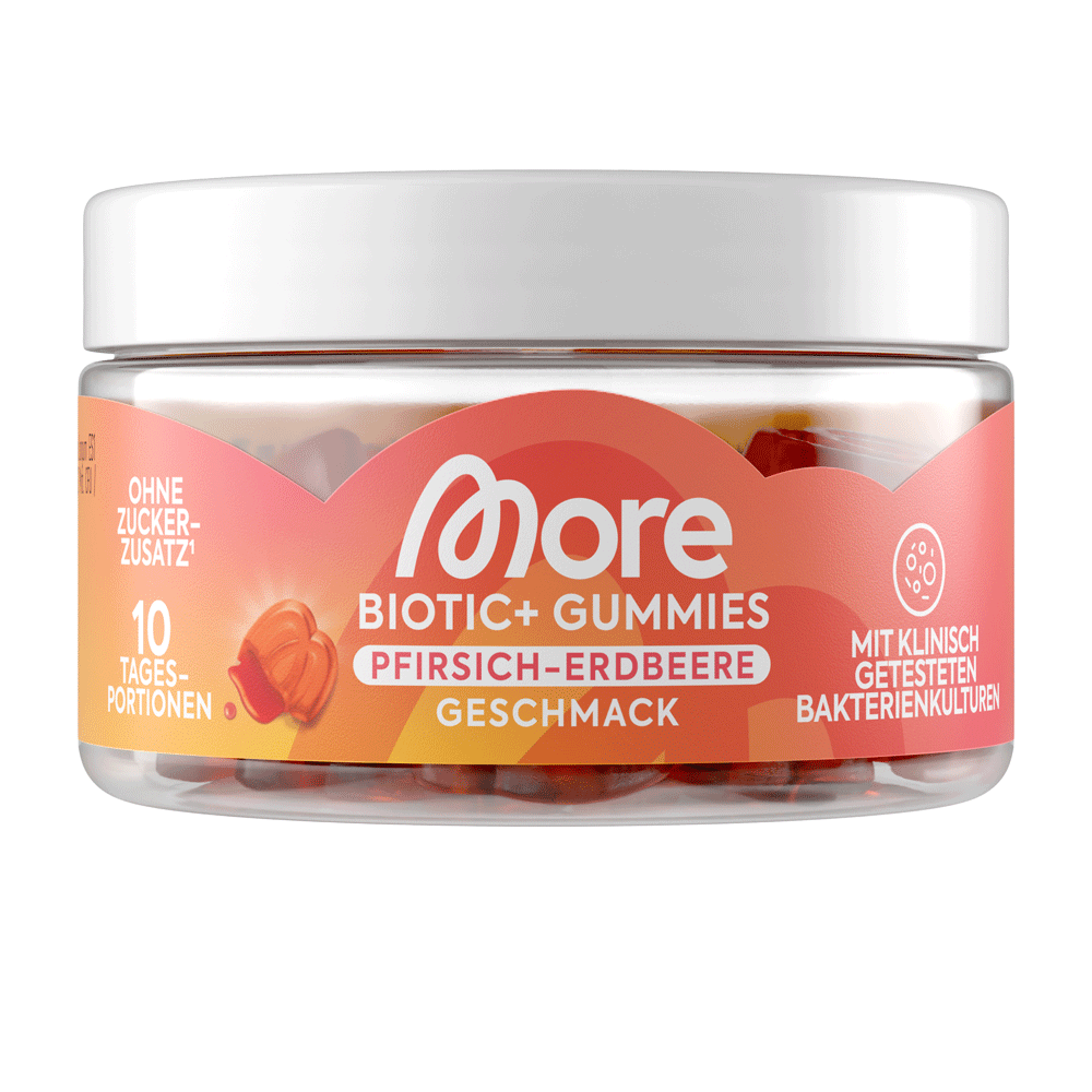 Bild: More Biotic+ Gummies Pfirsich Erdbeere 