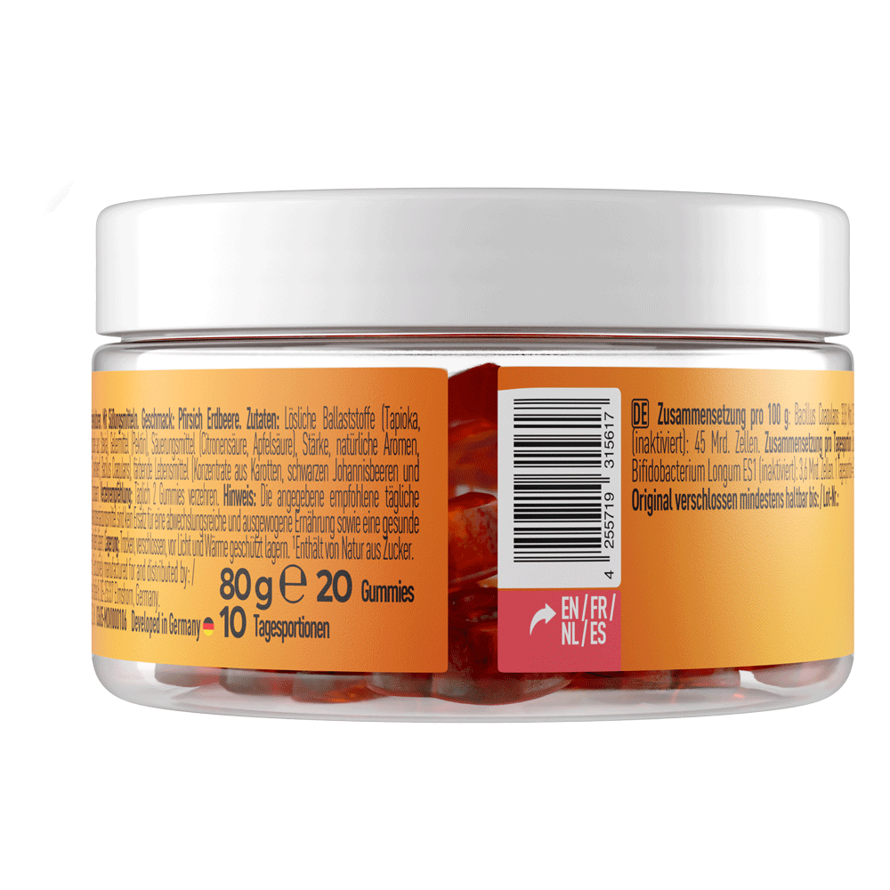 Bild: More Biotic+ Gummies Pfirsich Erdbeere 