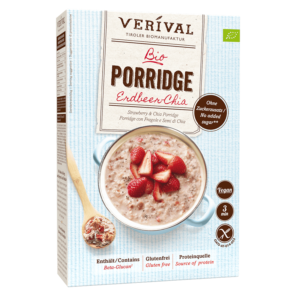 Bild: Verival Porridge Erdbeer-Chia