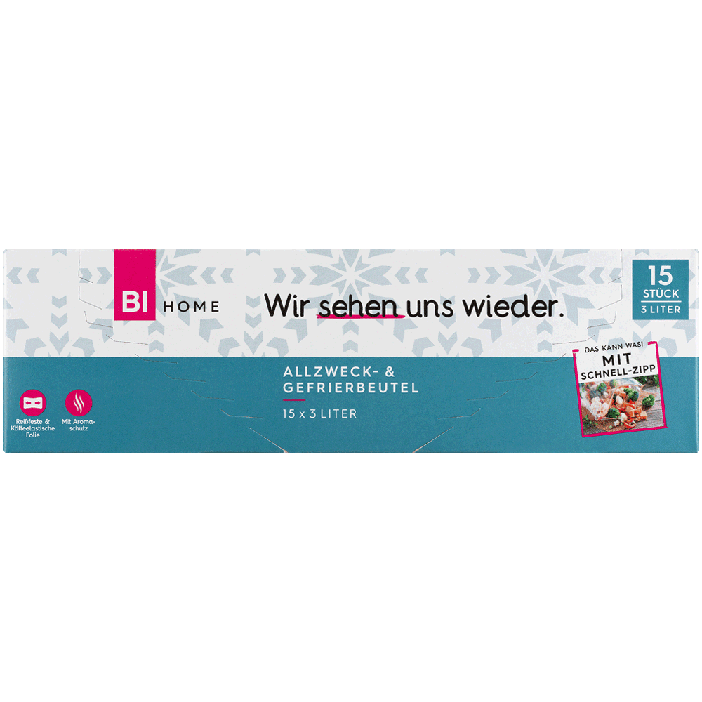 Bild: BI HOME Allzweck- und Gefrierbeutel 3 Liter 