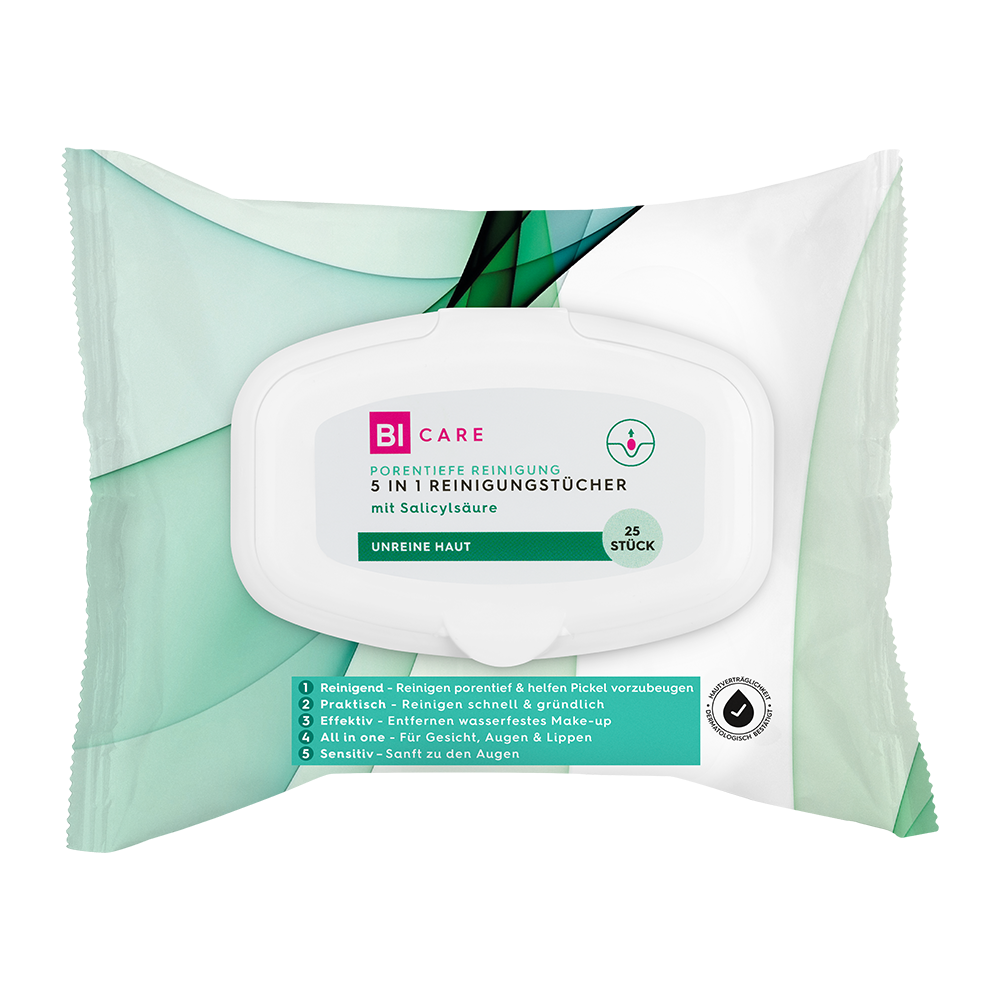 Bild: BI CARE Clear Solution 5-in-1 Reinigungstücher 