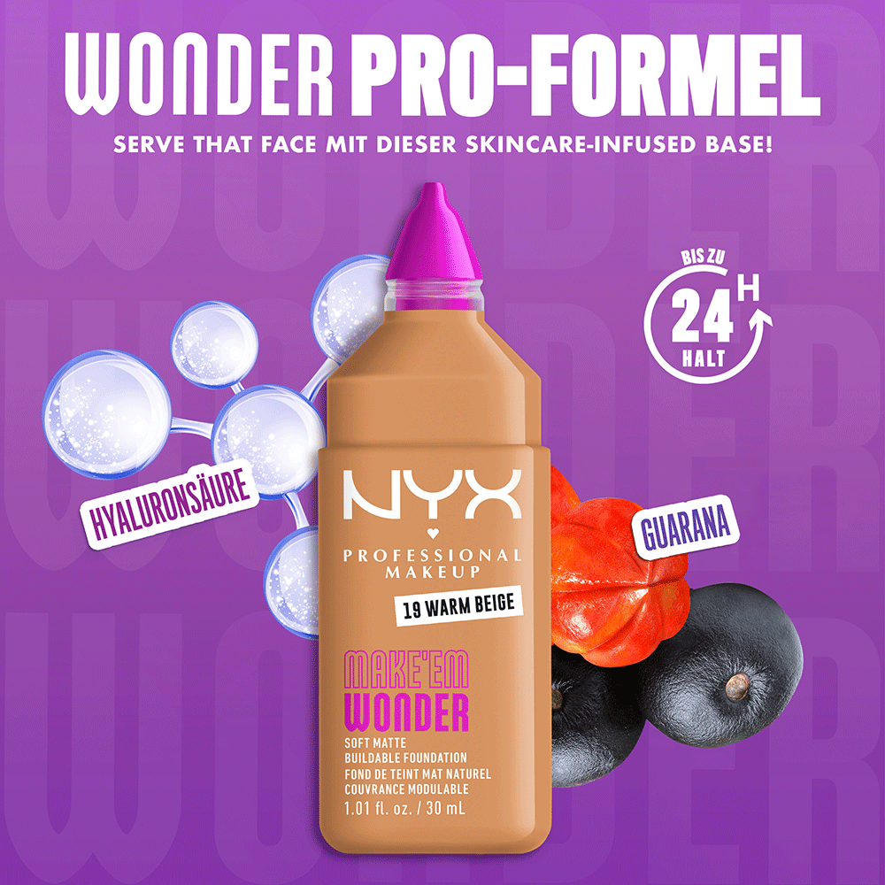 Bild: NYX Professional Make-up Make 'EM Wonder Foundation Warm Beige 19