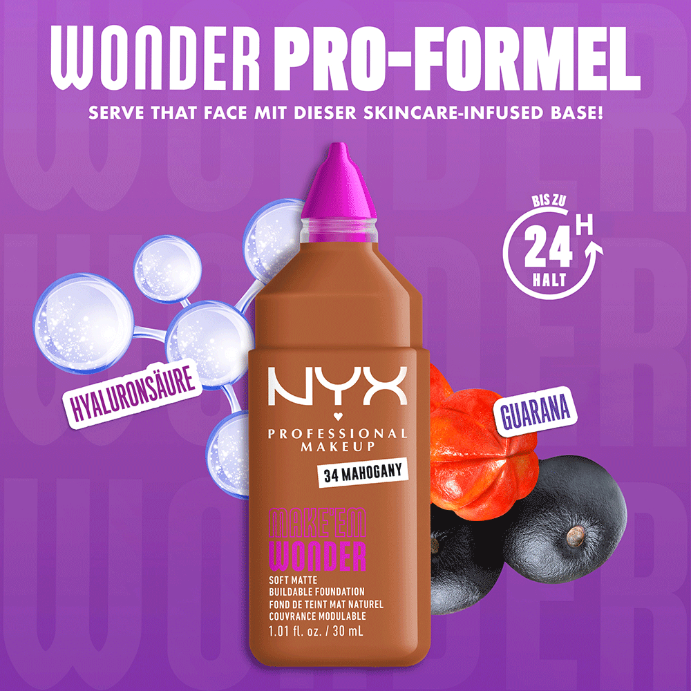 Bild: NYX Professional Make-up Make 'EM Wonder Foundation Mahogany 34