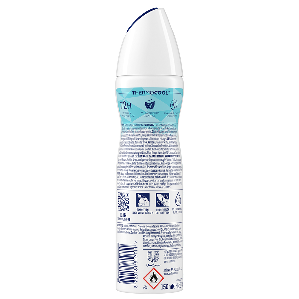Bild: Rexona Deo Spray Thermocool Non Stop Protection Eucalyptus und Coconut Water 
