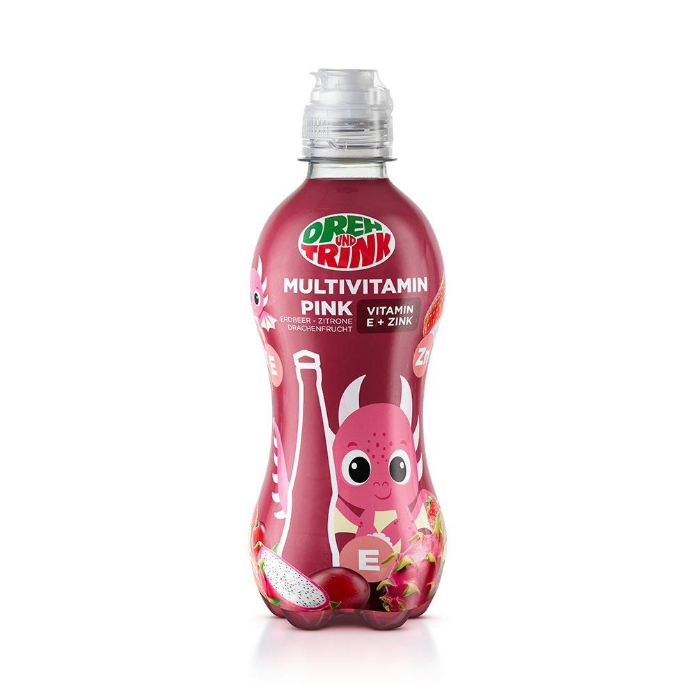 Bild: Dreh & Trink Multivitamin Pink Erdbeer, Zitrone, Drachenfrucht 