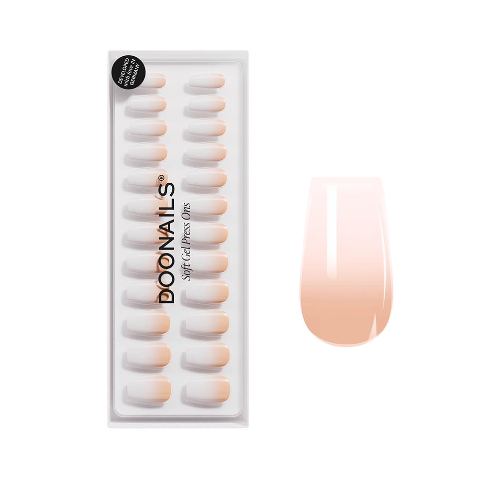 Bild: DOONAILS Soft Gel Press Ons Short Coffin Babyboomer Nude 