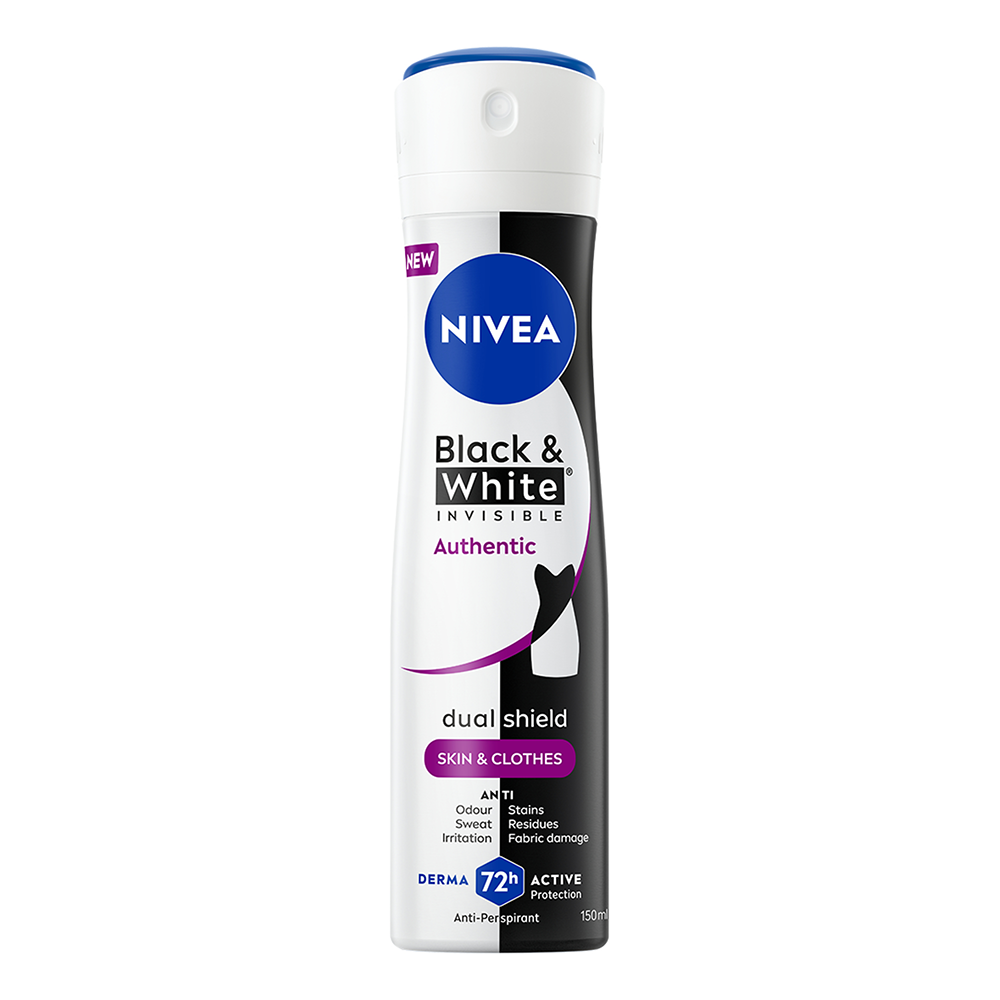 Bild: NIVEA Deospray Black and White Authentic Skin and Clothes 