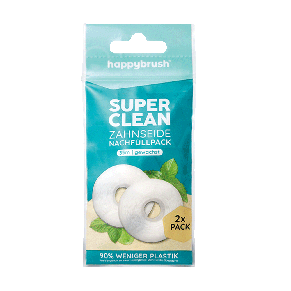 Bild: happybrush Superclean Zahnseide Nachfüllpack 35m 