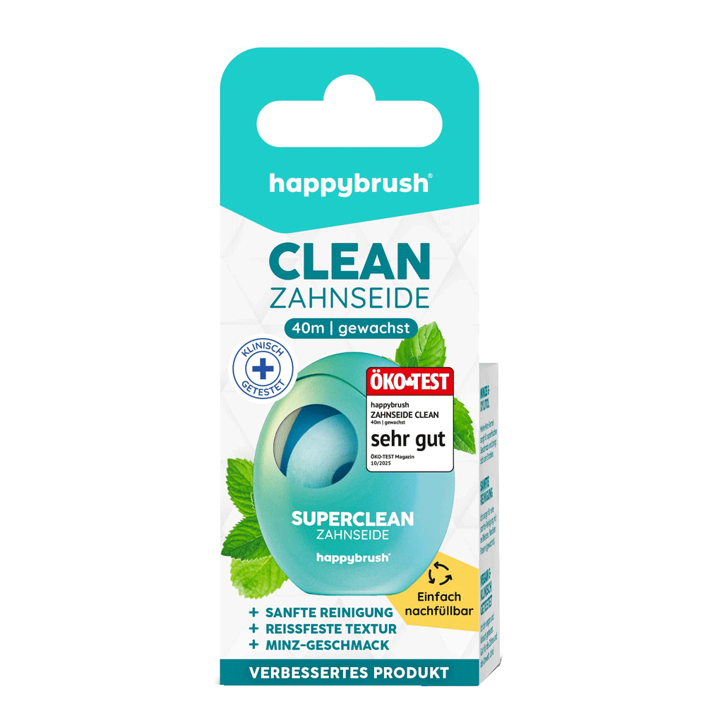 Bild: happybrush Clean Zahnseide gewachst 40m 