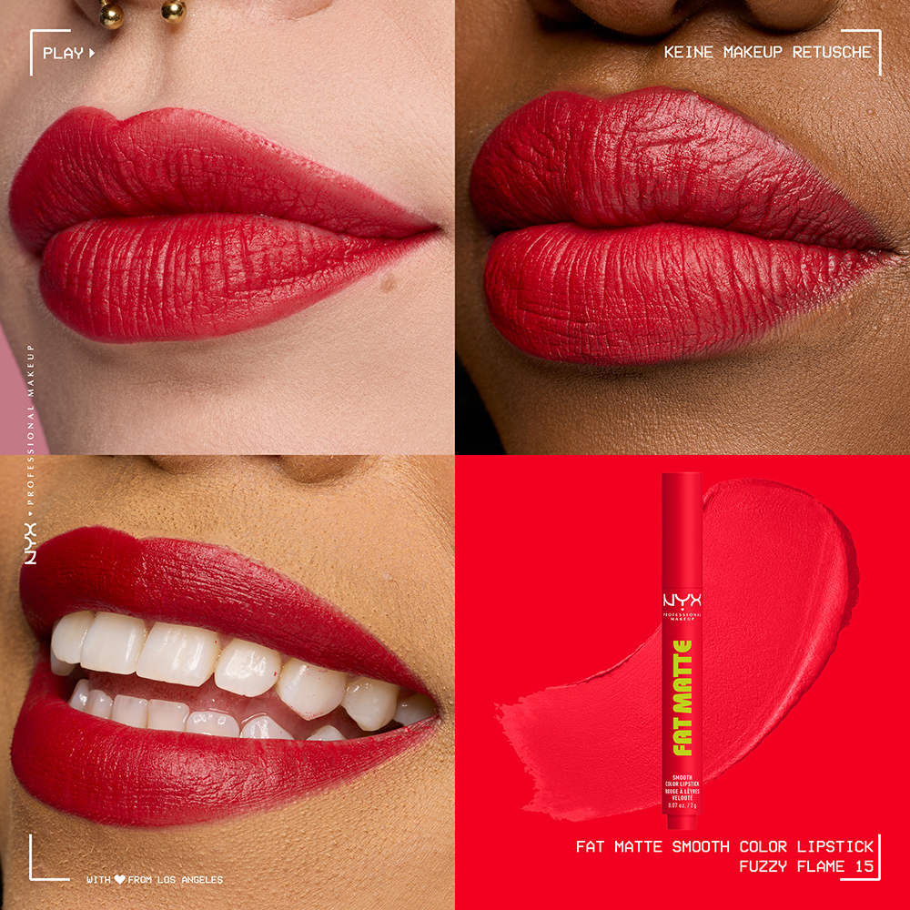 Bild: NYX Professional Make-up Fat Matte Smooth Lippenstift Fuzzy Flame