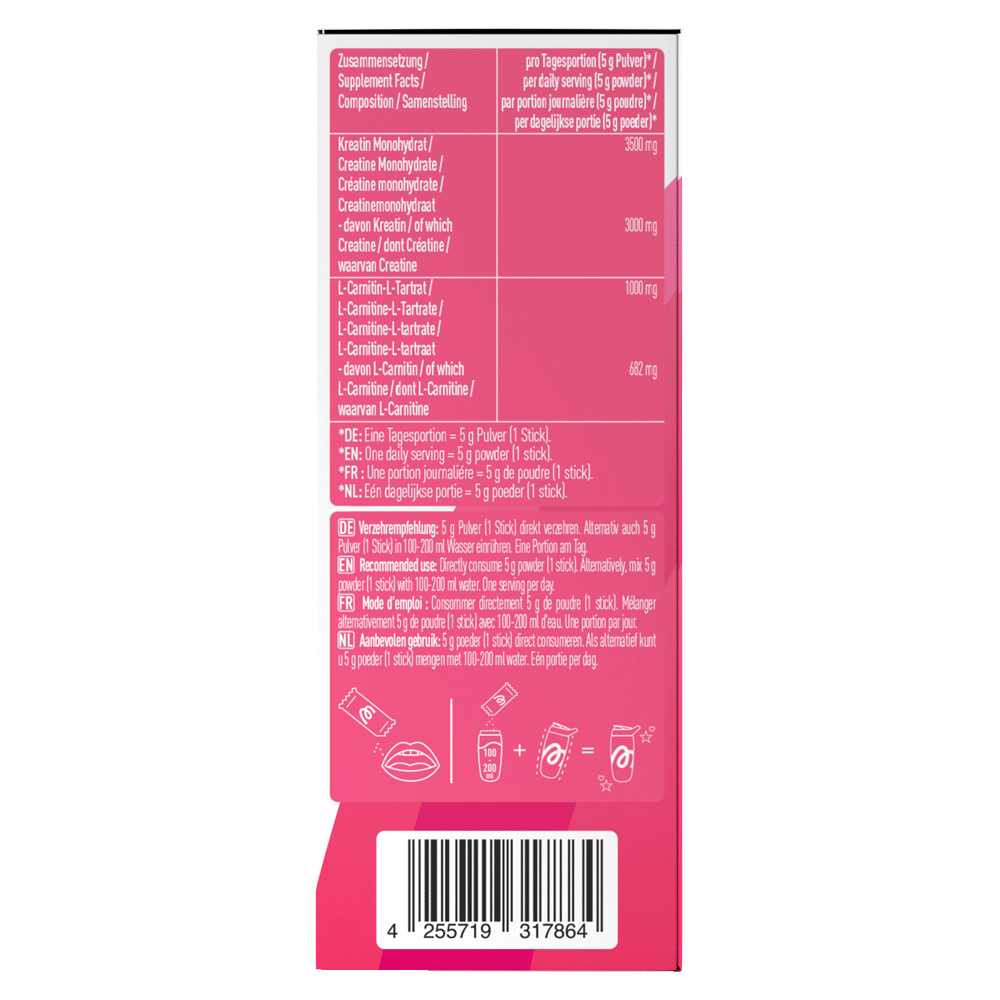 Bild: More Kreatin+ Carnitin Sticks Himbeere