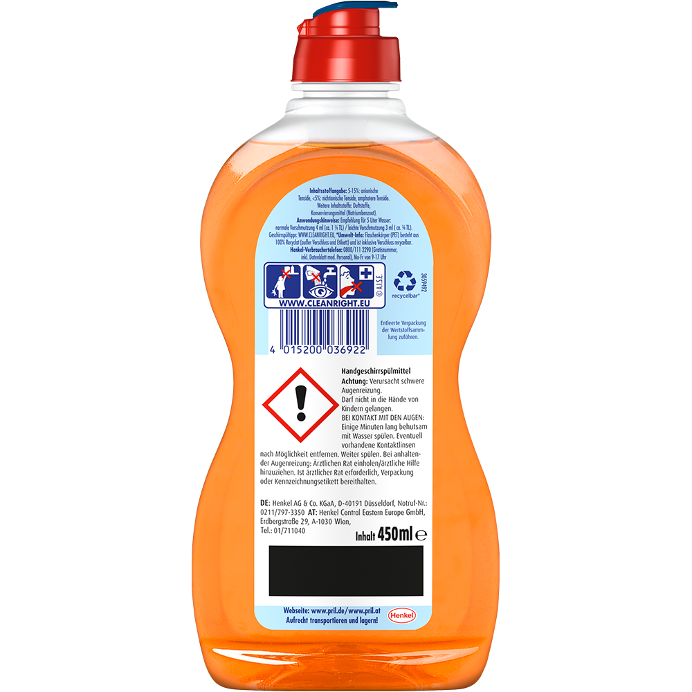 Bild: Pril Handgeschirrspülmittel Orange Splash Limited Sticker Edition 