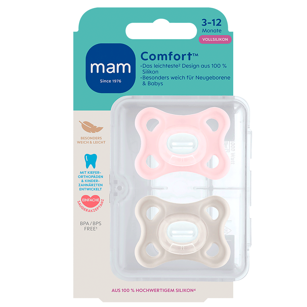Bild: MAM Comfort Schnuller Vollsilikon 3-12 Monate