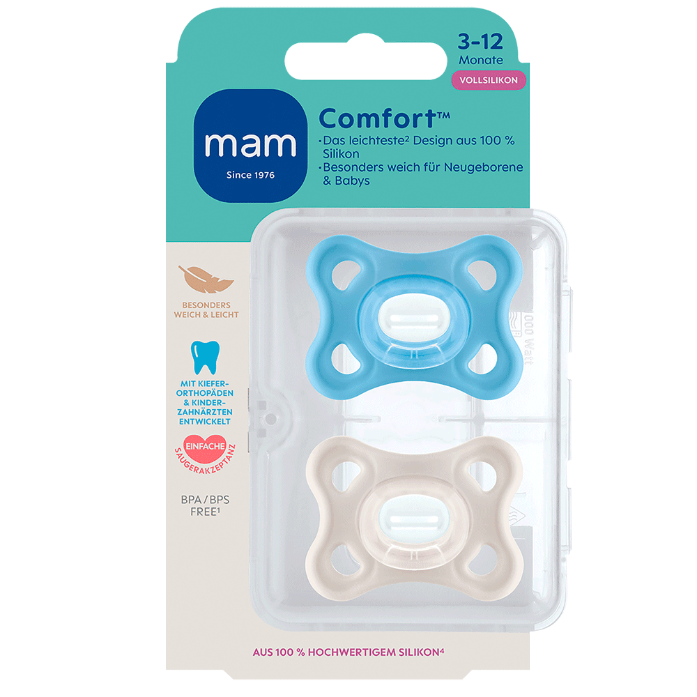 Bild: MAM Comfort Schnuller Vollsilikon 3-12 Monate