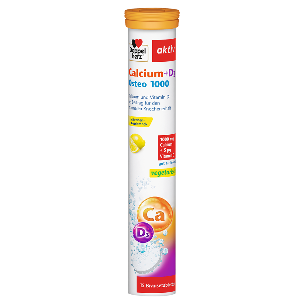 Bild: DOPPELHERZ Calcium + D3 Osteo 1000 Brausetabletten 