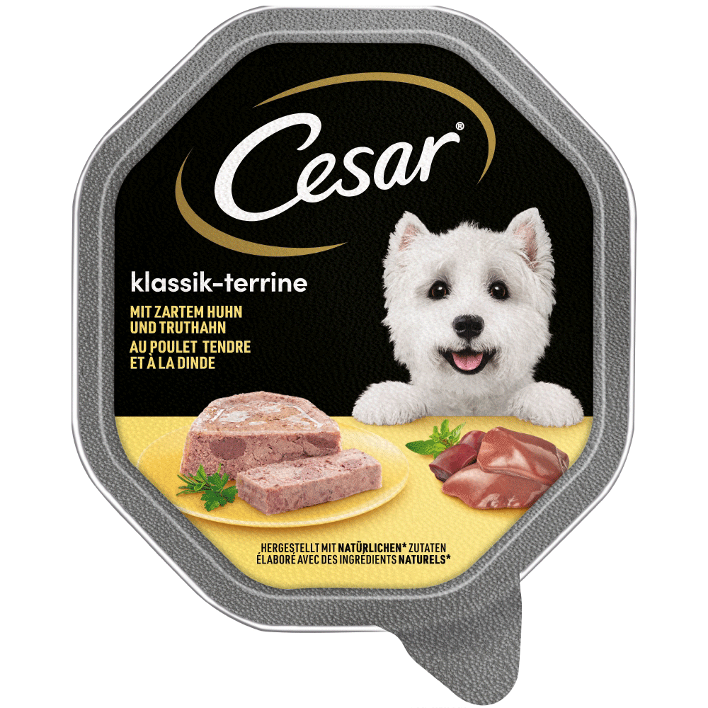 Bild: Cesar Hundefutter Klassiker mit zartem Huhn und Truthahn