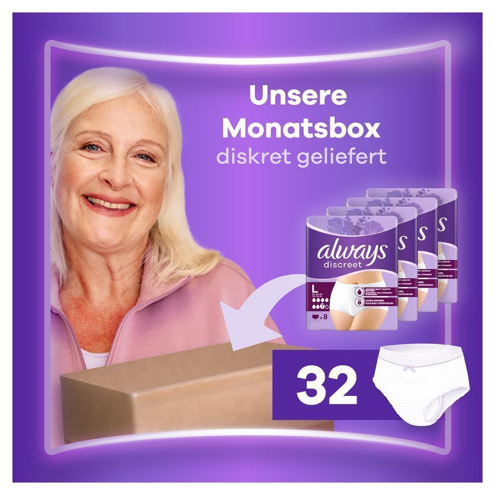 Always Discreet Höschen L Monatspackung, 32 Stück, diskret geliefert