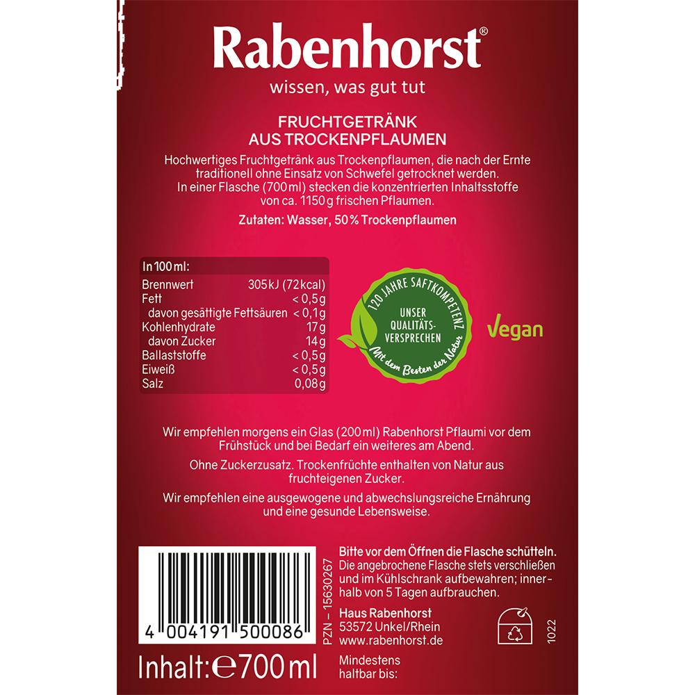 Bild: Rabenhorst Pflaumi Fruchtgetränk