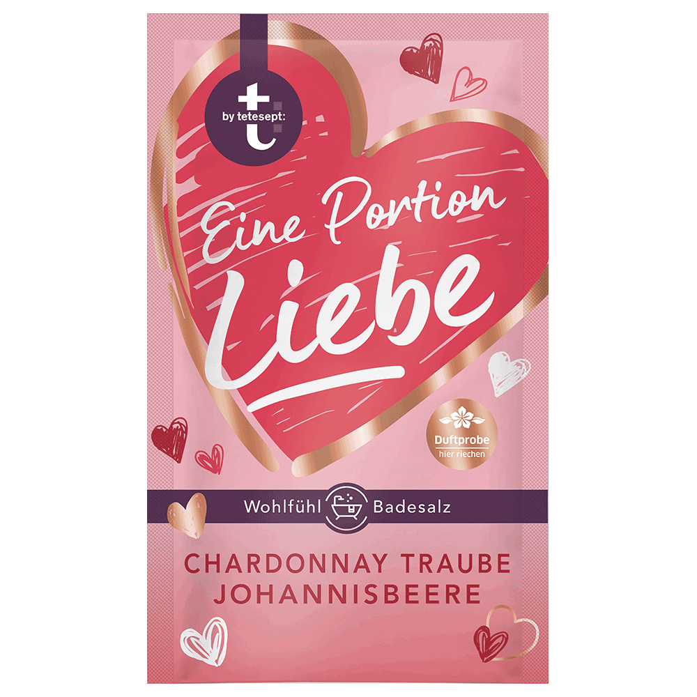 Bild: t: by tetesept Badesalz Eine Portion Liebe