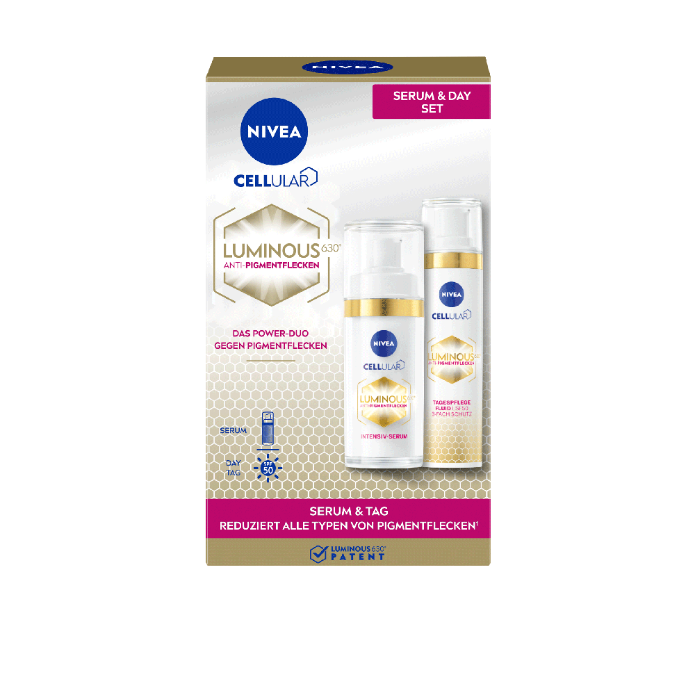 Bild: NIVEA Cellular Luminous Anti-Pigmentflecken Serum und Tag Set
