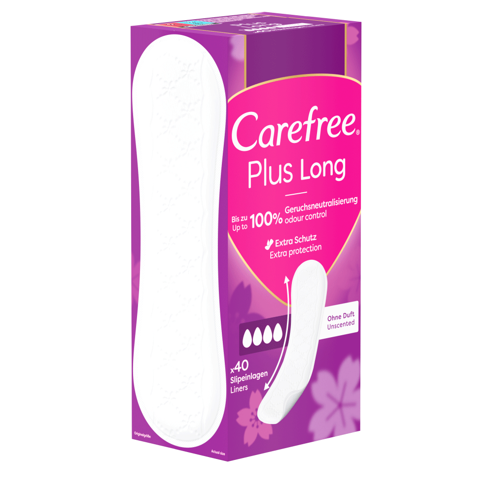 Bild: Carefree Plus Long Slipeinlagen ohne Duft