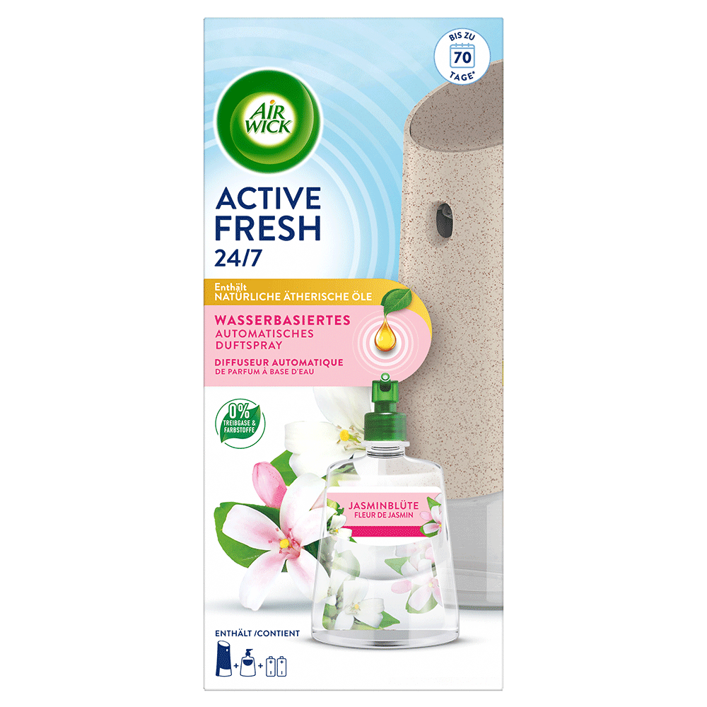 Bild: AIRWICK Active Fresh Automatisches Duftspray Starter Set Jasminblüte