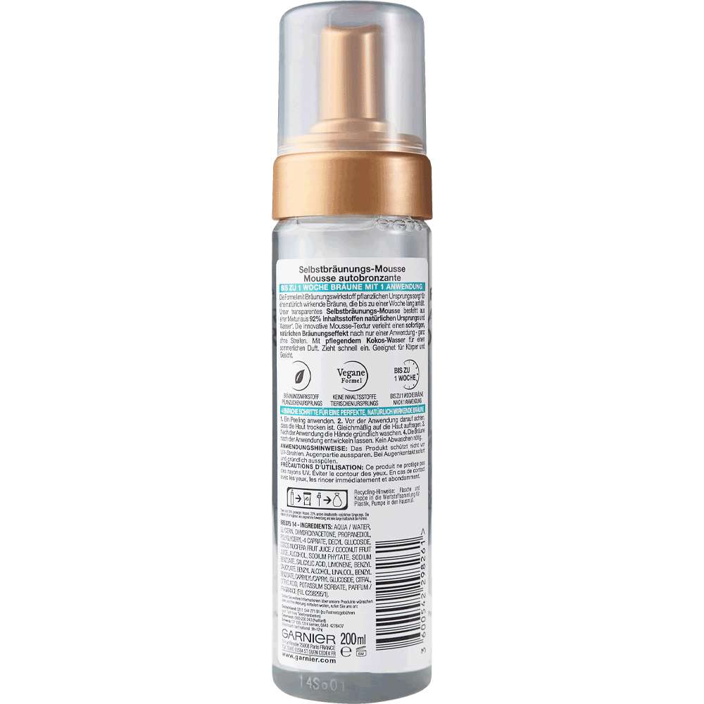 Bild: GARNIER AMBRE SOLAIRE Natural Bronze Selbstbräunungs-Mousse
