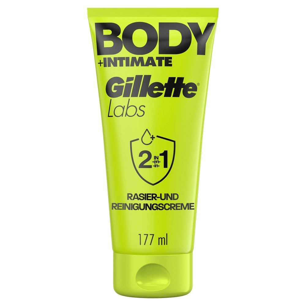 GilletteLabs BODY + INTIMATE Rasier- und Reinigungscreme, 2-in-1-Formel.