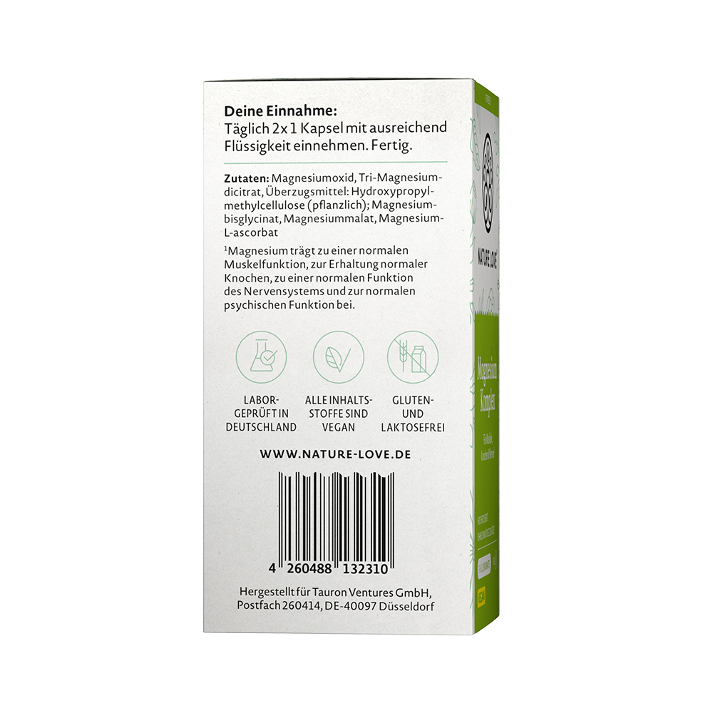 Bild: NATURE LOVE Magnesium Komplex 
