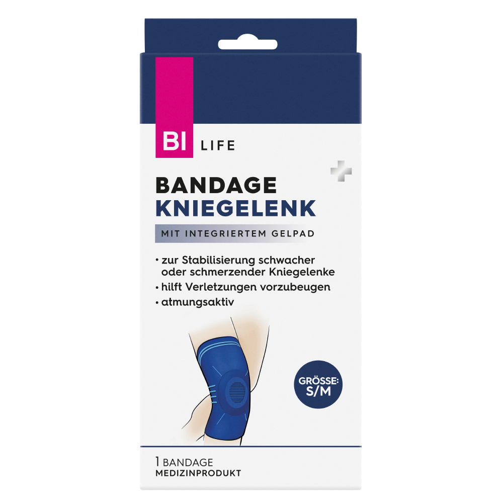 Bild: BI LIFE Bandage Kniegelenk mit Gelpad Größe S/M 