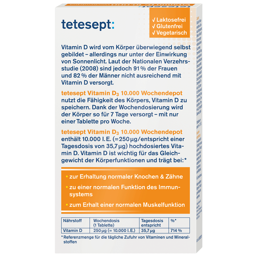 Bild: tetesept: Vitamin D3 10.000 Wochendepot