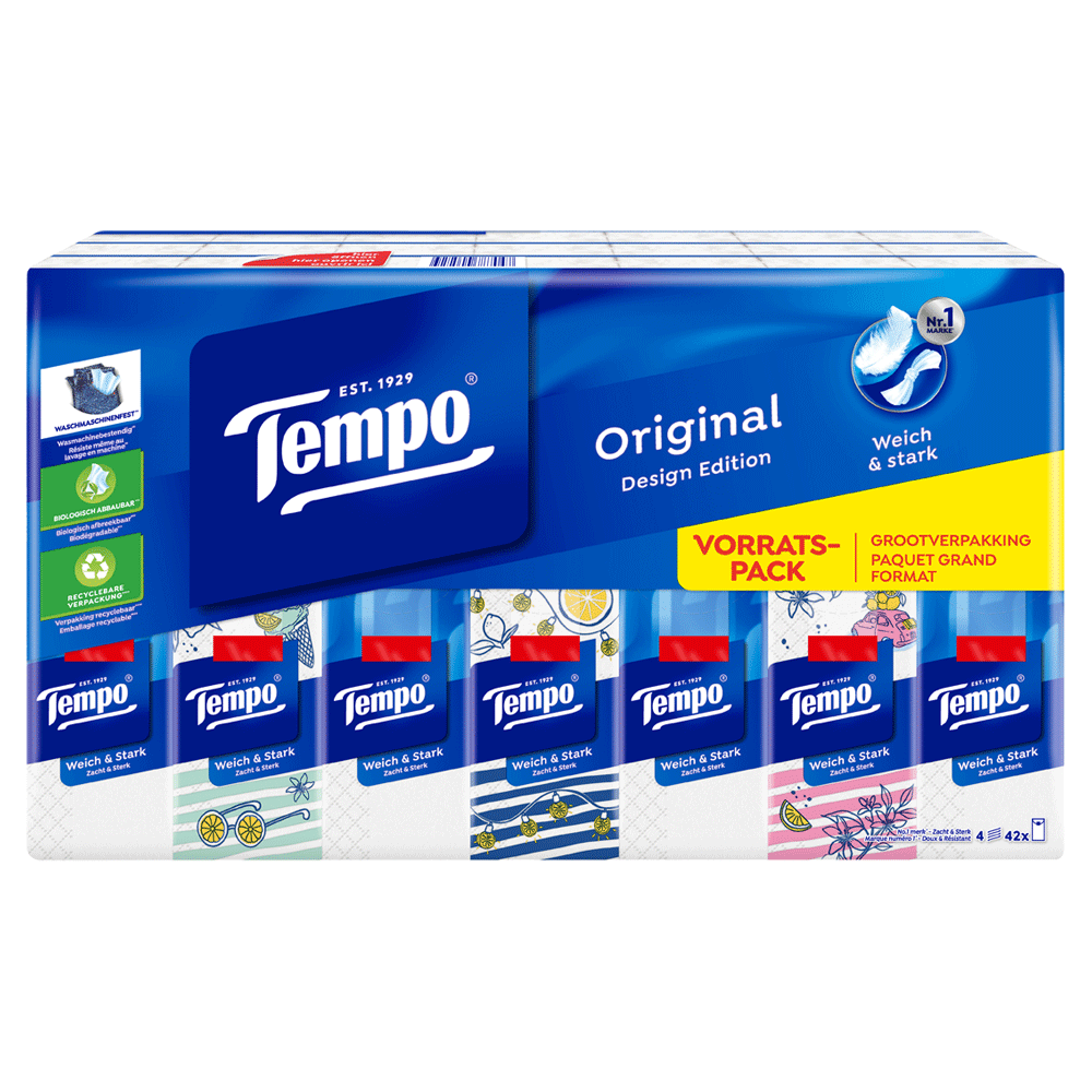 Bild: Tempo Taschentücher Design Vorratspack 