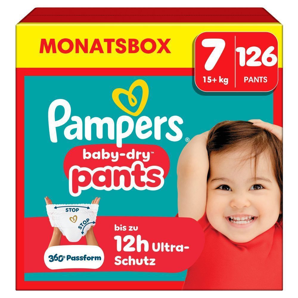 Bild: Pampers Baby-Dry Pants Größe 7, 17kg+, Monatsbox 