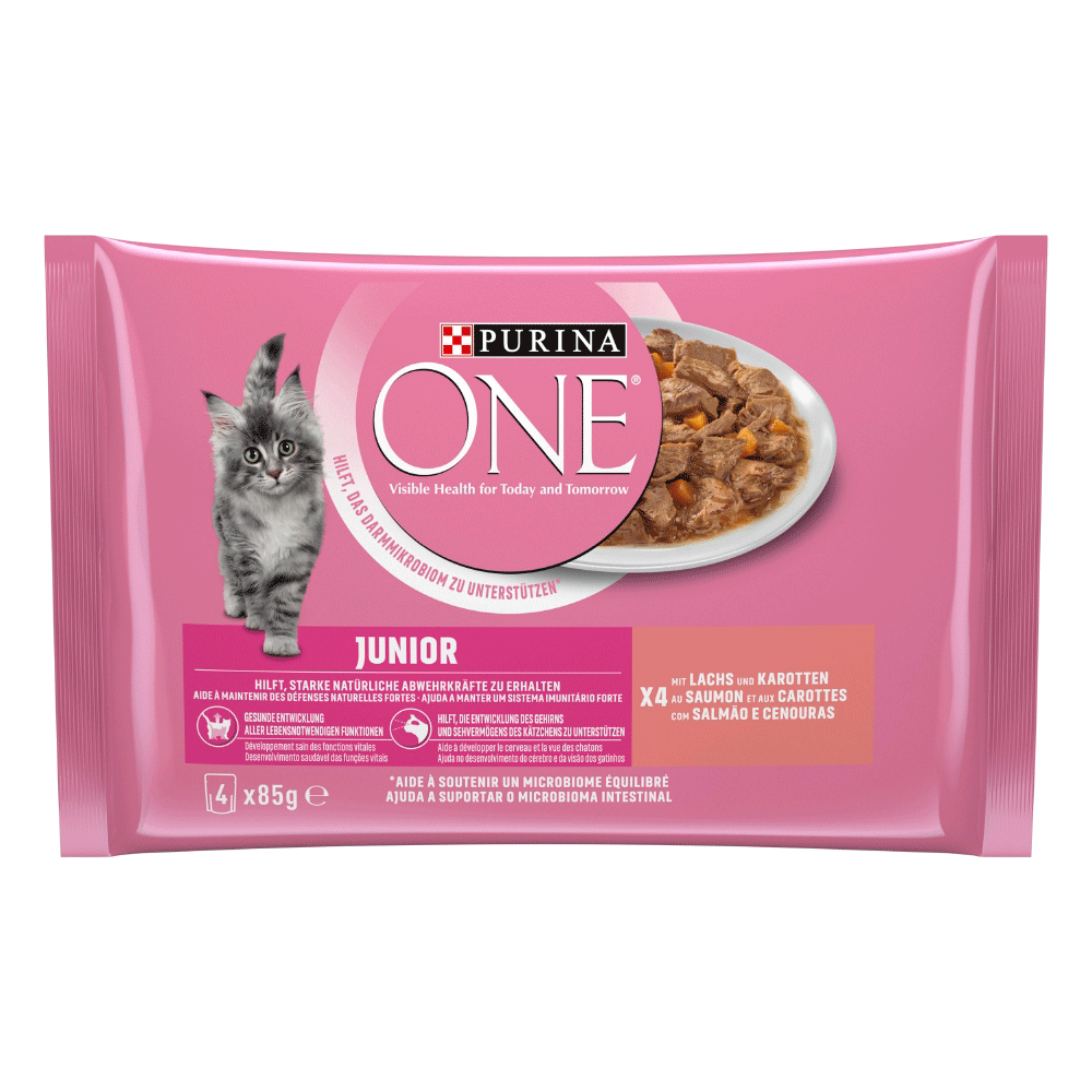 Bild: Purina ONE Junior Lachs mit Karotten